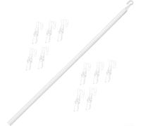 Barra de extensión de persiana veneciana, varilla ajustable de 117 cm, tirador de empalme de polipropileno con ganchos, abridor de persianas de alto alcance para oficina en casa, control de cortina