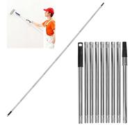 Barra de extensión de rodillo de pintura, 3,6 m, barra telescópica de acero inoxidable, 10 segmentados con adaptador cónico, barra de rodillo extensible para herramientas de limpieza de canalones de