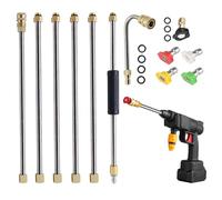 Barra de extensión para limpiadora de alta presión, boquilla telescópica de 276 bares, boquilla telescópica de limpieza para canalones, , entradas, terrazas, techos, hormigón, jardín, patio
