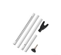 Barra de seguridad ajustable telescópica para puerta corrediza de vidrio de 48 a 132 cm, 400 libras, acero resistente (blanco)