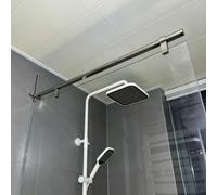 Barra de Soporte para Panel de Vidrio Fijo, Barra Estabilizadora de Pared para Mamparas de Ducha Sin Marco, Soporte de Acero Inoxidable para Vidrio de Ducha(Gunmetal Gray,900mm(35.4in))