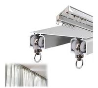 Barra de techo doble de aluminio silenciosa, barra deslizante de deslizamiento suave, 2 canales, riel blanco para cortinas de interior, decoración del hogar y la oficina, duradera y elegante.