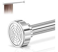 Barra de Tensión Telescópica, 1 Barra de Cortina sin Agujeros, Barra de Extensión para Cortinas, Barra Telescópica Ajustable, Barra de Cortina de Ducha, 66-130 cm, para Ventana, Color Plateado