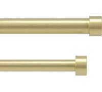 Barra doble para cortinas Umbra Cappa, barras para cortinas con soporte, acero, latón, 305-457 cm, 1014402-104