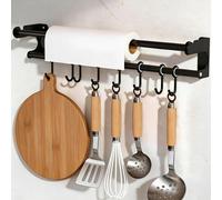 Barra para colgar utensilios de cocina, de 50 cm, con 8 ganchos móviles, ideal para utensilios de cocina y para colgar espátulas