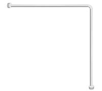 Maurer Barra para cortina de ducha universal aluminio blanco 80x80 cm