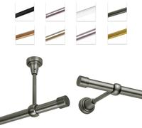 Barra para cortinas, 19 mm de diámetro, de un solo carril, estilo antiguo, acero, 600 cm