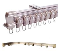 Barra para cortinas, de aluminio, flexible, 500 cm, para montaje en techo