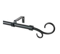 Barra para cortinas Doble Báculo (Ø x L: 19 mm x 110 cm, Metal, Negro)