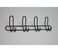 Barra para perchas de aluminio, color , con 4 pares de ganchos dobles, dimensiones 585 x 170 x 60 mm, para uso en vestidores o armarios