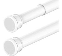 Barra telescópica para cortina de ducha Famanu, de 70 a 120 cm, color blanco (diámetro de 25 mm)