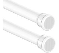 Barra telescópica para cortinas y cortinas de ducha, se instala sin taladrar, 1 unidad, para baño, ventana o armario, 68-90 cm, blanco, diámetro 25 mm.