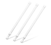 Barra tensora de 16 a 28 pulgadas, Goowin pequeña barra tensora, diámetro de 5/8 pulgadas, sin taladrar, barras de sujeción cortas expandibles, barras de resorte, 5 unidades, color blanco