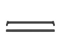 Emuca - Kit de barra para armario Luxe, 1,15 m, Pintado negro texturizado, Aluminio y Plástico, Lote de 2