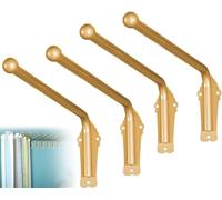 Barras para cortinas con brazo oscilante, Barra de cortina con brazo oscilante ajustable, paneles laterales puerta delantera, dorado y negro, 2-6 piezas, 70-90cm