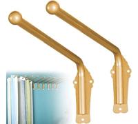 Barras para cortinas con brazo oscilante, Barra de cortina con brazo oscilante ajustable, paneles laterales puerta delantera, dorado y negro, 2-6 piezas, 70-90cm