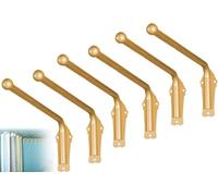 Barras para cortinas con brazo oscilante, Barra de cortina con brazo oscilante for puerta entrada, soporte exhibición for paneles laterales, negro/dorado, 70-90cm