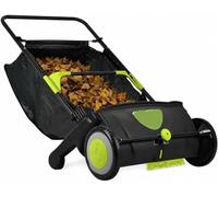 Barredora de jardín Resistente para Hojas,barredora de Hojas Jardin Manual | Bolsa recogedora 100L,Altura Ajustable,para Patios,césped Artificial y entradas de vehículos