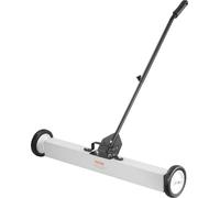 Barredora magnética con ruedas de 25 kg, tipo de empuje, con imán de gran tamaño de 91 cm, ideal para limpiar céspedes, talleres, garajes y patios. Incluye mango telescópico para facilitar la limpieza