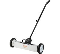 Barredora magnética con ruedas de 45 libras, tipo de empuje, para recoger objetos metálicos. Barredora de césped con imán grande de 18 pulgadas. Imán con mango telescópico, para una limpieza fácil en