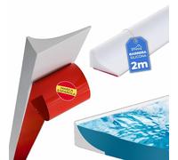 Barrera Agua Ducha 2 METROS 30x15mm Blanco. Perfil Silicona con AUTOADHESIVO. Barrera Agua Plato Ducha 3 cm Con Pegamento.Goma Mampara Baños y Cocinas. Embellecedor Encimera Cocina 30x15mm BLANCO.