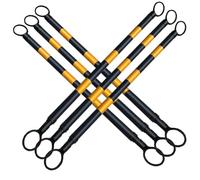 Barrera Ajustable de Conos de tráfico - 6 Piezas, Divisor de Seguridad retráctil con lámina Reflectante, 47-78 Pulgadas, Amarillo y Negro, Conos de Seguridad de Advertencia temporales para c