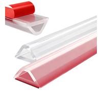 Barrera de Agua para Ducha Silicona 100cm Perfil Ducha Autoadhesiva Borde | 1.4×2.9cm Borde Plato Ducha Barrera de Agua Plegable Impermeable para Encimera Cocina Baños Cocinas,Transparente