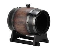 Barril de Vino Tinto de Roble Negro a Rayas Vintage de 3 Litros, Accesorios de Vino Vintage con Grifo Barril de Vino Contenedor de Brandy Cubo de Vino Barril
