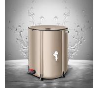 Barril Recolector Agua De Lluvia - Depósito De Almacenamiento Jardines Y Céspedes | Solución Ecológica De Recolección Agua Lluvia Con Grifo, Para Jardinería Sostenible En Exteriores,160L