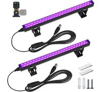Barrina UV LED tubo luz negra, 10 W, 1 FT/28 cm USB alimentado, 2 barras