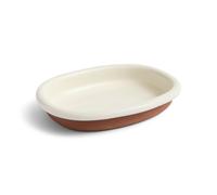 Barro Plato Ovalado Grande Blanco Roto