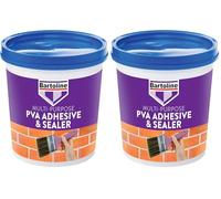 Bartoline Adhesivo y sellador de PVA 1 l: imprimación, adhesivo y sellador multiusos para hormigón, madera, azulejos, telas y más. Protección contra el polvo, unión y sellado. (Paquete de 2)
