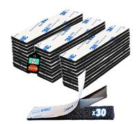 BASAMA 30 Tiras (pares) Belcro Adhesivo Doble Cara Extrafuerte de Nylon | Belcro de Pegar Doble Cara para amplia variedad de uso, en múltiples superficies | Pegamento Resistente y Duradero