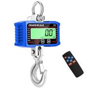 Báscula de Grúa Electrónica 2000KG, Memows Báscula Colgante Portátil con Pantalla LCD y Control Remoto, dinamometro Balanza Digital de Alta Precisión, Industrial Escala con Gancho Resistente (Azul)