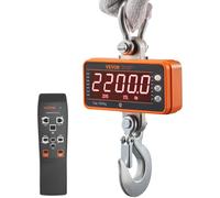 VEVOR Báscula Colgante Industrial 1000 kg Báscula de Grúa Digital con Control Remoto Carcasa de Aluminio Fundido, Pantalla LED de Alta Precisión para Granja, Caza, Pesca, Garaje al Aire Libre, Naranja