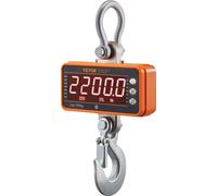 Báscula digital para grúa, capacidad de 2200 lbs / 1000 kg, báscula colgante industrial de alta resistencia con control remoto, carcasa de aluminio fundido y pantalla LED, alta precisión para construc