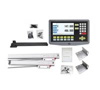 Báscula lineal digital precisa Pantalla de lectura digital LCD DRO de 2 ejes, 9 idiomas y 2 piezas de codificador de e lineal de 50-1000 mm, regla de rejilla para fresadoras Tornos,Accesorios de monta