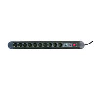 Base 10 tomas con protector de sobrecargas y sobretensiones negra elec