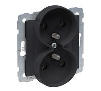 Base 2X2P+Z - 16 A - 250 V~ - terminales de tornillo - se puede montar en marcos multirotación, NEGRO SUNO