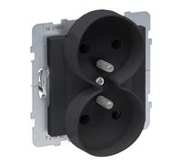 Base 2X2P+Z con persiana - 16 A - 250 V~ - bornes automáticos - posibilidad de montaje en múltiples marcos, BLACK SUNO