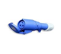 Base aérea 2P+T Azul 32A 220V, Ideal para alimentación eléctrica Segura y conexión de Equipos industriales y Herramientas en Exteriores.