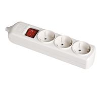 base bipolar 3 tomas con t/tl 10/16a 250v blanco + interruptor luminoso solera 8003il