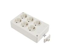 base bipolar 6 tomas t/tl 10/16a 250v rectangular color blanco solera 8106