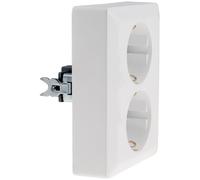 Base con contacto de protección MILOS Base doble doble 1 a 2 instalación empotrada en caja de empotrar 250V~/16A blanco