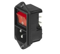 Base conexion empotrar iec320 c14 + interruptor luminoso rojo 4302.210