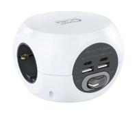 Base de 3 enchufes Nanocable 10.37.0001/ 4 Tomas USB