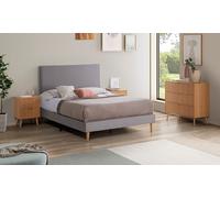 Base de cama tapizada Aura: Gris claro / 90 x 190 cm