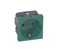Base de corriente, toma 2P+T, serie Mosaic II, color verde (Legrand 077216)