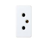 Base de enchufe 2P+T, color blanco, ideal para instalaciones eléctricas en interiores y exteriores, garantiza seguridad y funcionalidad.