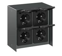 Base de enchufe de exterior de 4 vías STEDDA IP44 acero inoxidable antracita